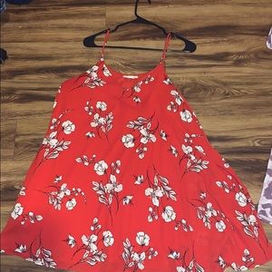 Red flower dress